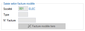 La saisie selon une facture fournisseur modèle