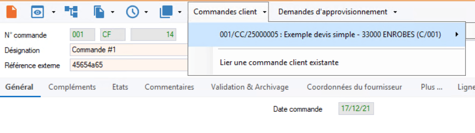 Commande client - accès
